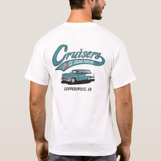 カスタマイズ巡洋艦のアイスクリームのワイシャツ- Tシャツ (裏面)