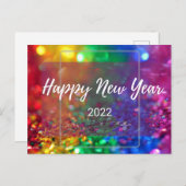 カスタマイズ年カラフルハッピー新年デザイン ポストカード (正面/裏面)