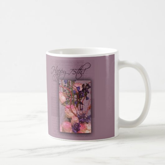 カスタマイズ幸せな第75誕生日- コーヒーマグカップ (右)
