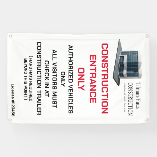 カスタマイズ建築契約者ロゴサイトエントラン 横断幕 (横)