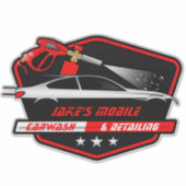 カスタマイズ式モバイルカーウォッシュ洗車ビジネス シール (正面)