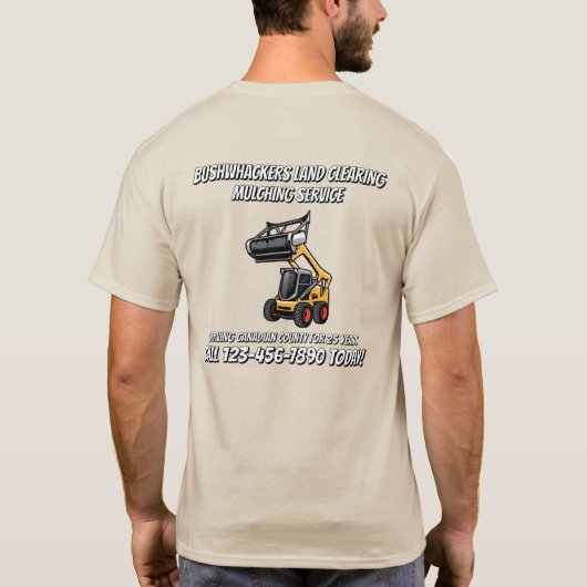 カスタマイズ式土地開墾 フレイル・マルチング サービス Tシャツ (裏面)