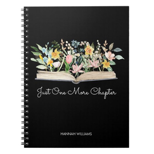 カスタマイズ引用文水彩図書花手帳 ノートブック (正面)