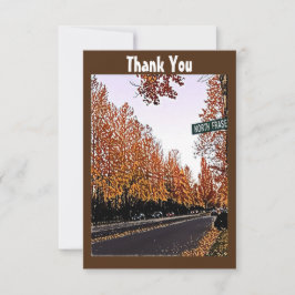 カスタマイズ引用文茶の水の色の秋木 サンキューカード