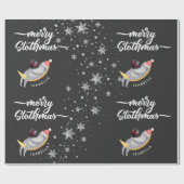 カスタマイズ怠惰のメリークリスマスのクリスマスのプレゼント ラッピングペーパー (フラット)