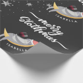 カスタマイズ怠惰のメリークリスマスのクリスマスのプレゼント ラッピングペーパー (角)