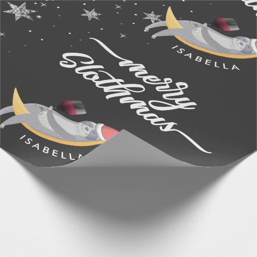 カスタマイズ怠惰のメリークリスマスのクリスマスのプレゼント ラッピングペーパー (角)