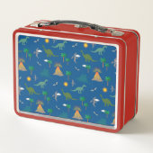 カスタマイズ恐竜キッド赤い弁当箱 メタルランチボックス (裏面)