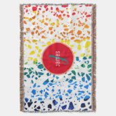 カスタマイズ抽象芸術カラフルTerrazzo スローブランケット (正面縦)