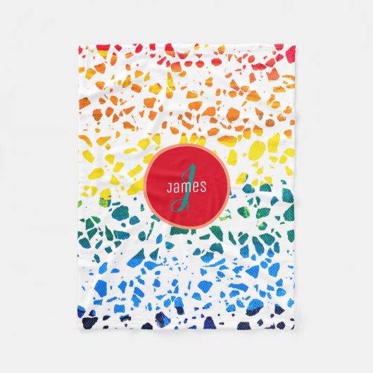 カスタマイズ抽象芸術カラフルTerrazzo フリースブランケット (正面)