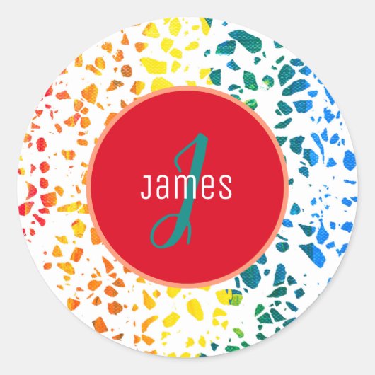 カスタマイズ抽象芸術カラフルTerrazzo ラウンドシール (正面)