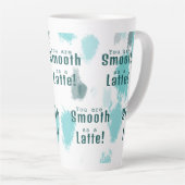 カスタマイズ抽象芸術カラーのスプラッシュブルー、グレー、グリーン カフェラテマグ (右アングル)