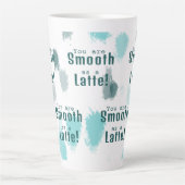 カスタマイズ抽象芸術カラーのスプラッシュブルー、グレー、グリーン カフェラテマグ (正面)