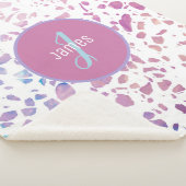 カスタマイズ抽象芸術テラゾピンク&ブルーパターン シェルパブランケット (3/4)