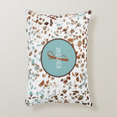 カスタマイズ抽象芸術テラゾブラウン&ブルーパターン アクセントクッション (正面(垂直))