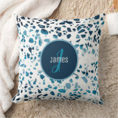 カスタマイズ抽象芸術テラゾモザイクブルーパターン クッション (ブランケット)