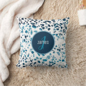 カスタマイズ抽象芸術テラゾモザイクブルーパターン クッション (ブランケット)