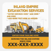 カスタマイズ掘削一般工事施工業者 スクエアシール (正面)