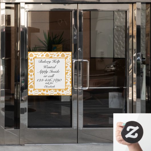 カスタマイズ救済ベーキングシェフ ウィンドウサイン (オフィスドア)