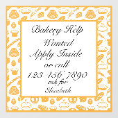 カスタマイズ救済ベーキングシェフ ウィンドウサイン (シート)