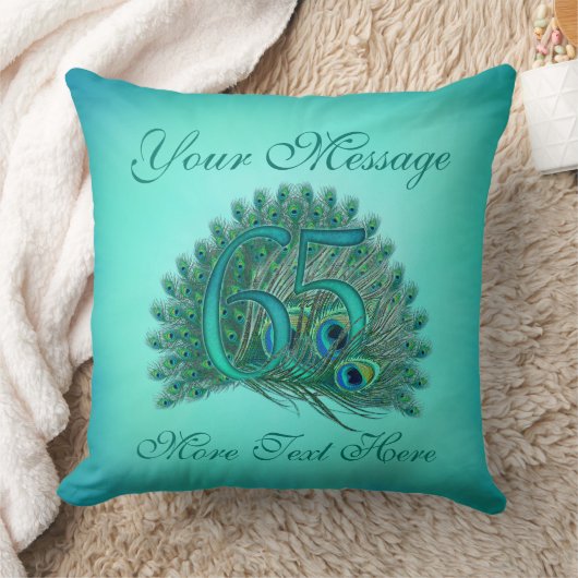 カスタマイズ文字のエレガントな第65誕生日65の枕 クッション (ブランケット)