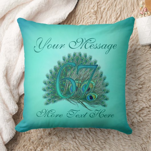 カスタマイズ文字のエレガントな第67誕生日67の枕 クッション (ブランケット)