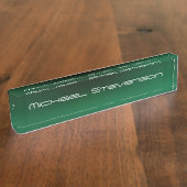 カスタマイズ文字プロフェッショナルモダングリーンネームプレート デスクネームプレート (側面)