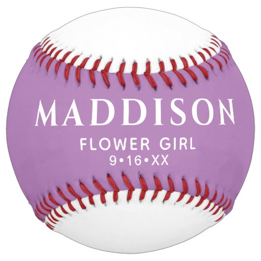 カスタマイズ文字結婚式の引き出物フラワーガールキープサケ ソフトボール (正面)