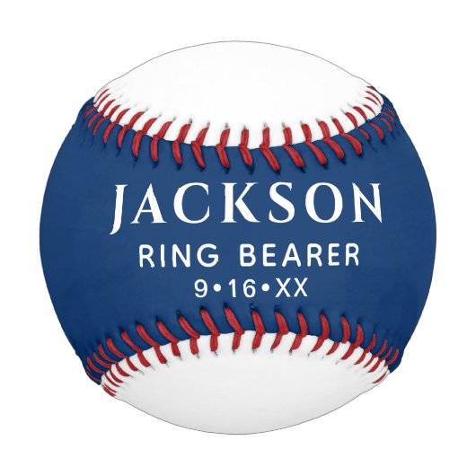 カスタマイズ文字結婚式の引き出物リングや輪ベアラ記念 野球ボール (正面)