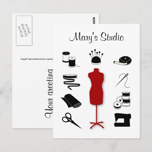 カスタマイズ文字 ポストカード (正面/裏面)