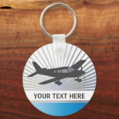 カスタマイズ文字 – 低翼航空機 キーホルダー (正面)