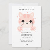 カスタマイズ文字、写真、かわいい猫顔と足 サンキューカード (正面)