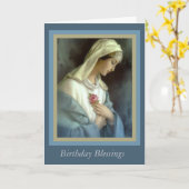 カスタマイズ新しいマドンナメリーはとの上がりました カード (黄色い花)