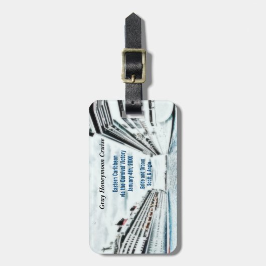 カスタマイズ新婚旅行の巡航|の行先の結婚式 ラゲッジタグ (正面縦)