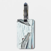 カスタマイズ新婚旅行の巡航|の行先の結婚式 ラゲッジタグ (裏面縦)