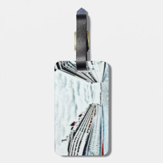 カスタマイズ新婚旅行の巡航|の行先の結婚式 ラゲッジタグ (裏面縦)