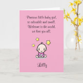 カスタマイズ新生児おめでとう カード (黄色い花)