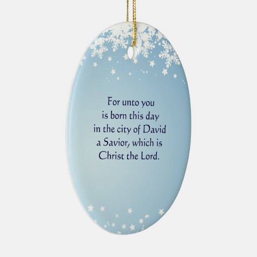 カスタマイズ日付を記入されるクリスマスの物語のルーク2のクリスチャン セラミックオーナメント (右)