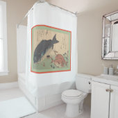 カスタマイズ日本の可能な魚デザインシャワーカーテン シャワーカーテン (インサイチュ)