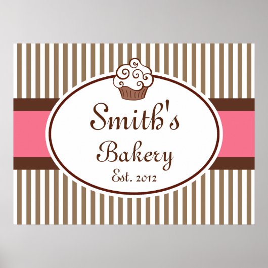 カスタマイズ旧ファッションドベーカリーサインアートプリント ポスター (正面)