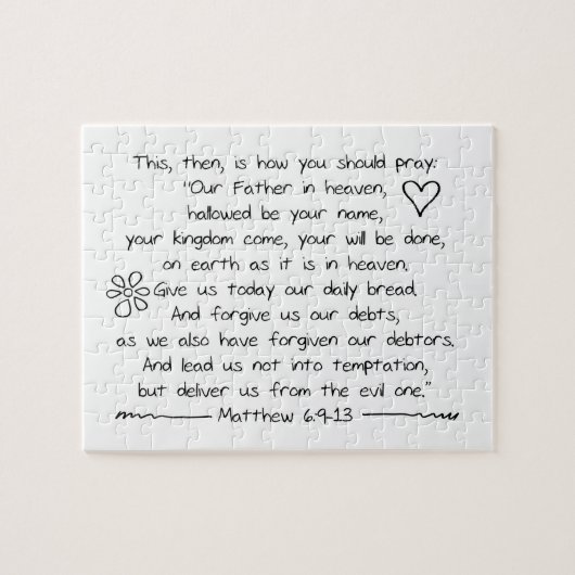 カスタマイズ書き聖書聖句祈りの言葉 ジグソーパズル (横)