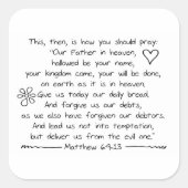 カスタマイズ書き聖書聖句祈りの言葉 スクエアシール (正面)