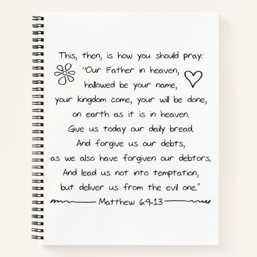 カスタマイズ書き聖書聖句祈りの言葉 ノートブック (正面)
