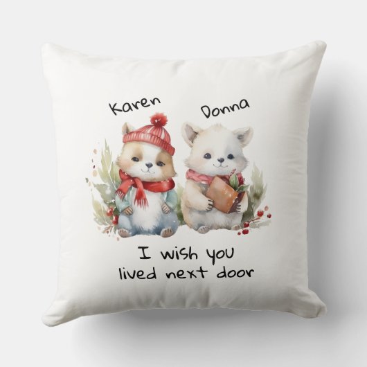 カスタマイズ最高のお隣に住んで下さい クッション (裏面)