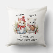 カスタマイズ最高のお隣に住んで下さい クッション (正面)