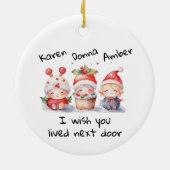カスタマイズ最高のお隣に住んで下さい セラミックオーナメント (裏面)