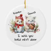 カスタマイズ最高のお隣に住んで下さい セラミックオーナメント (裏面)