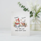 カスタマイズ最高のお隣に住んで下さい ポストカード (スタンド正面)