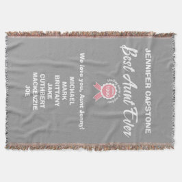 カスタマイズ最高の可能なおばさんエバーピンクリボン スローブランケット