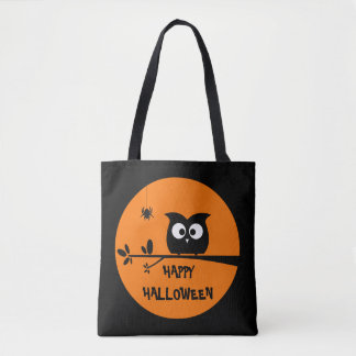 カスタマイズ月色のハロウィンのかわいいフクロウ トートバッグ